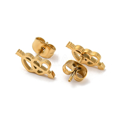 Golden 304 Stainless Steel Stud Earrings for Women LS-EJEW-E294-01G-02-1