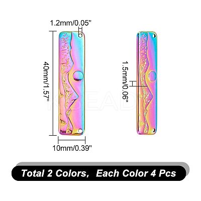 12Pcs 3 Colors 304 Stainless Steel Pendants STAS-UN0045-47-1