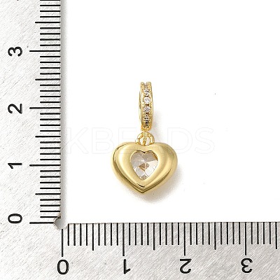 Rack Plating Brass with Cubic Zirconia Pendants KK-Z086-16G-1