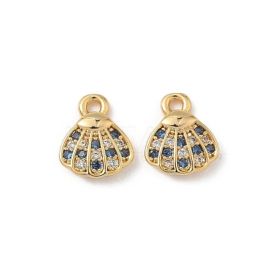 Brass Micro Pave Cubic Zirconia Charms KK-C099-01H-G-1