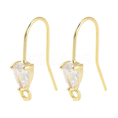 Brass Earring Hooks EJEW-B063-05G-04-1