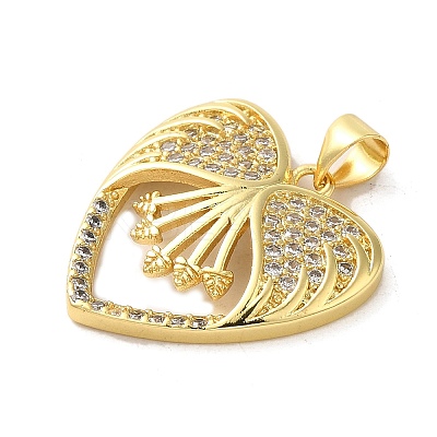 Mother's Day Brass Micro Pave Clear Cubic Zirconia Pendants FIND-Z041-20F-1