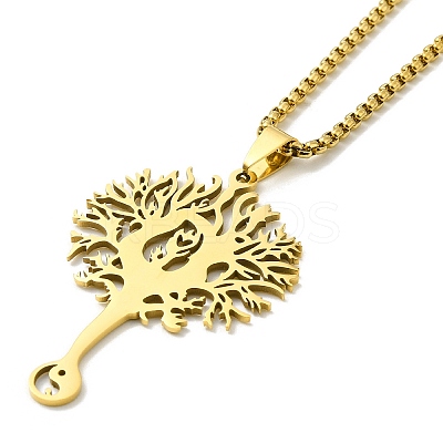 201 Stainless Steel Pendant Necklaces for Women Men NJEW-G123-05G-1