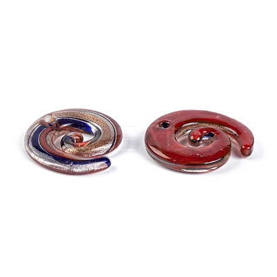 Handmade Silver Foil Lampwork Pendants FOIL-S115-B-1