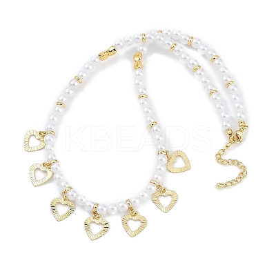 6mm Round ABS Imitation Pearl Beaded Necklaces NJEW-P317-12G-G-1