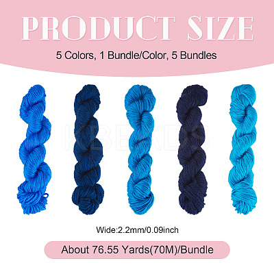 5 Bundles 5 Colors Acrylic Fiber Yarn OCOR-TA0003-22-1