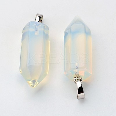 Brass Opalite Pendants G-O160-03L-1