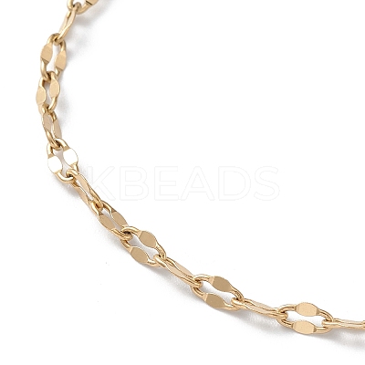 Ion Plating(IP) 304 Stainless Steel Dapped Link Chain Bracelets for Men Women STAS-B039-06G-1