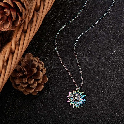 14 Pcs Flower & Leaf Themed 316L Surgical Stainless Steel Pendants JX098A-1