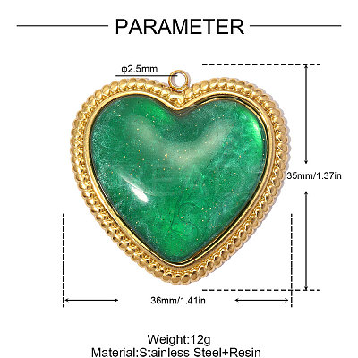 304 Stainless Steel with Resin Pendants RE-A26-05-19-08G-02-1