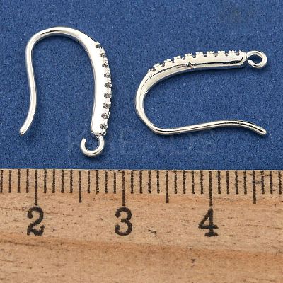 Rack Plating Brass Pave Cubic Zirconia Earring Hooks KK-O143-20S-1