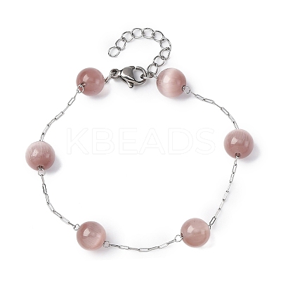 304 Stainless Steel Cable Chain Bracelets BJEW-C094-01P-01-1