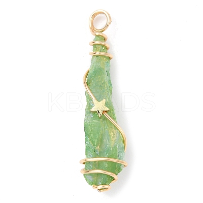Electroplated Raw Rough Natural Quartz Crystal Copper Wire Wrapped Pendants PALLOY-JF02412-01-1