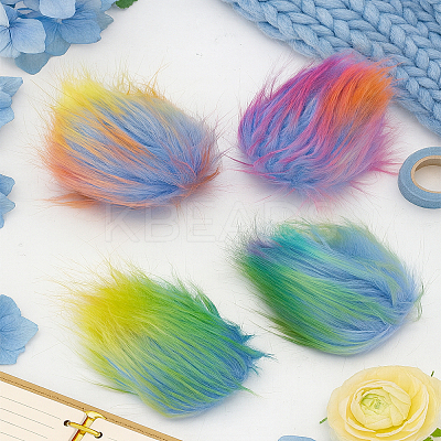 4Pcs Faux Fox Fur Soft Pompom Ball AJEW-LP0003-32-1