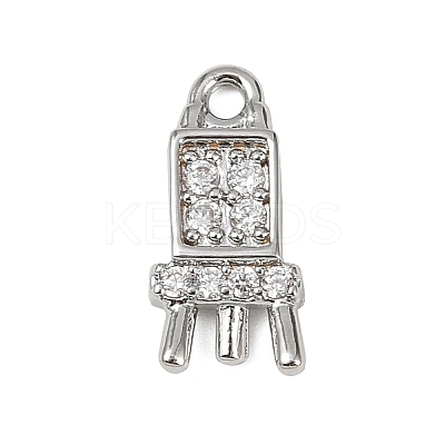 Brass Micro Pave Clear Cubic Zirconia Pendants KK-L238-15P-1