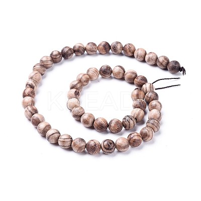 Natural Wood Beads Strands WOOD-F008-06-D-1