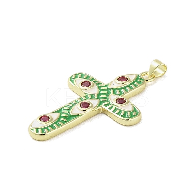 Real 18K Gold Plated Brass Enamel Pendants KK-A209-29G-1