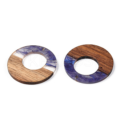 Transparent Resin & Walnut Wood Pendants LS-RESI-ZX017-46-1
