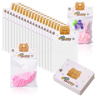 100Pcs Rectangle Clear Polypropylene Cellophane Bags CDIS-TA0001-38B-1