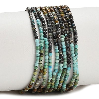 Gradient Color Natural HuBei Turquoise Beads Strands G-A322-A03-2mm-1