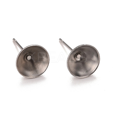 Non-Tarnish 304 Stainless Steel Post Stud Earring Settings LS-STAS-L238-082F-P-1