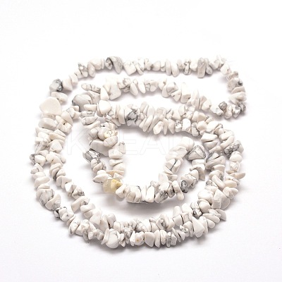 Synthetic White Howlite Chip Bead Strands G-M205-53-1