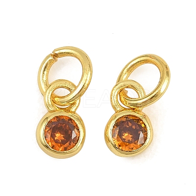 Brass Pave Cubic Zirconia Charms CU-CBA3D67-13G-1