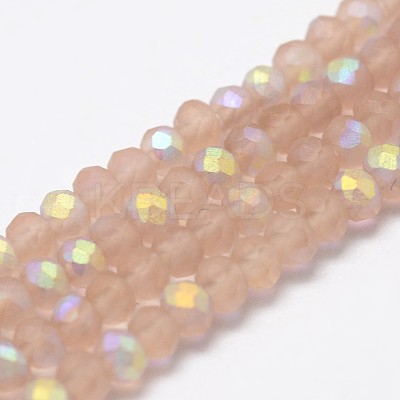 Half AB Color Plated Faceted Rondelle Glass Bead Strands X-EGLA-L007-F01-2mm-1