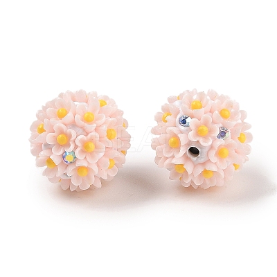 Handmade Luminous Polymer Clay Rhinestone Fancy Beads CLAY-H003-04B-1