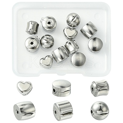 12Pcs 6 Styles 304 Stainless Steel European Style Clasps STAS-CJ0002-77-1