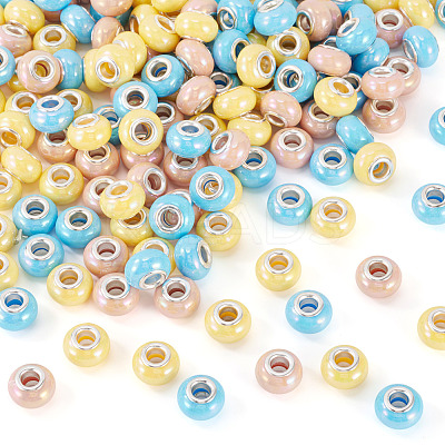 150Pcs Opaque Resin European Beads RESI-TA0004-61B-1