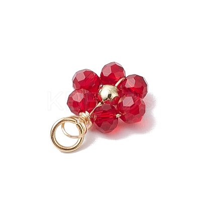 20Pcs 5 Colors Glass Charms PALLOY-JF02918-1