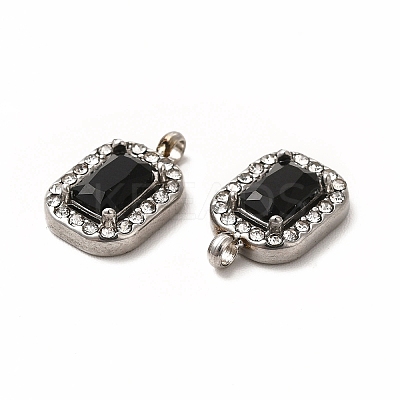 304 Stainless Steel Cubic Zirconia Pendants STAS-A076-03P-1
