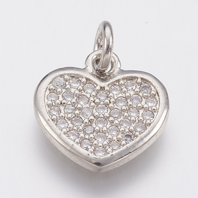 Brass Micro Pave Cubic Zirconia Pendants ZIRC-F083-003P-RS-1