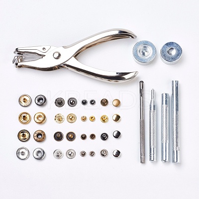 Metal Jewelry Buttons Fastener  Install Tool Sets BUTT-L021-01-1