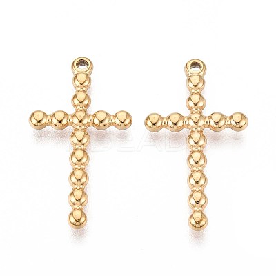 304 Stainless Steel Religion Cross Pendants STAS-T067-34G-1