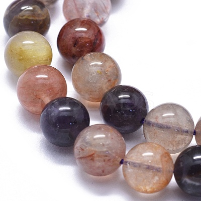Natural Rutilated Quartz Beads Strands G-K293-F05-E-1