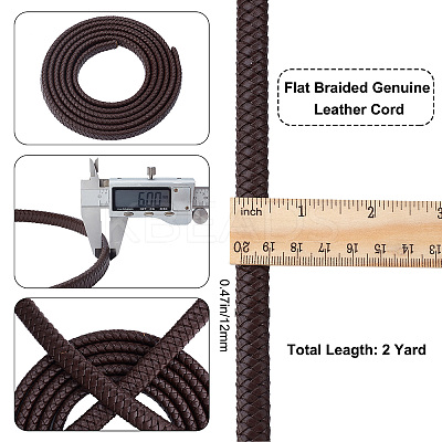 Flat Braided Leather Cord WL-WH0003-09A-1