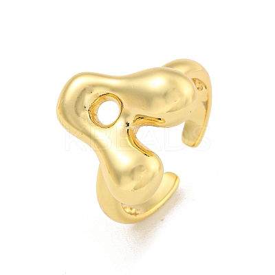 Brass Letter Open Cuff Rings for Women RJEW-G313-01A-G-1
