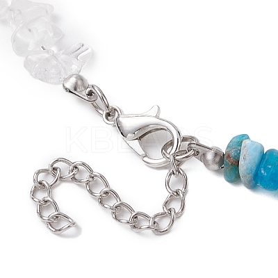 Natural Howlite & Apatite & Quartz Crystal Chip Beaded Necklaces NJEW-JN05099-05-1