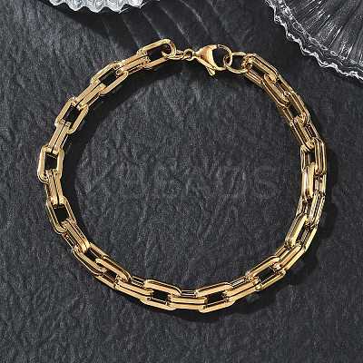 304 Stainless Steel Double Rectangle Link Chain Bracelets SA-CBA2696-05G-1