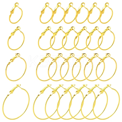 32Pcs 4 Styles Iron Huggie Hoop Earring Findings IFIN-FS0001-50-1