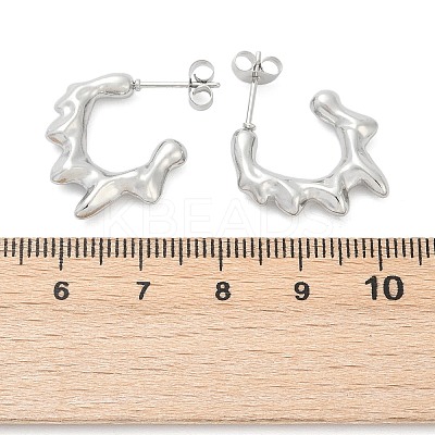 Non-Tarnish 304 Stainless Steel Melting Dripping Stud Earrings EJEW-E199-08P-1