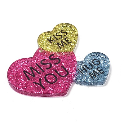 Valentine's Day Printed Opaque Acrylic Pendants FIND-D283-11C-1