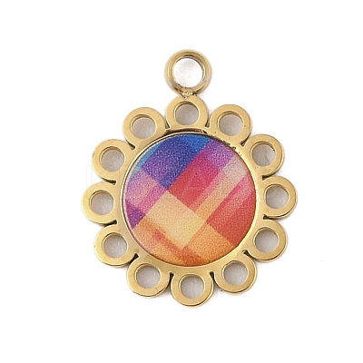 304 Stainless Steel Enamel Pendants STAS-P377-10G-A-1