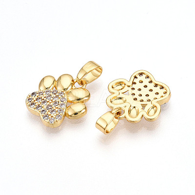 Brass Micro Pave Cubic Zirconia Pendants KK-T070-85G-1