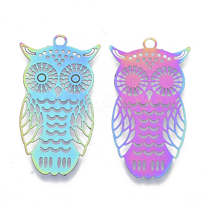 Ion Plating(IP) 201 Stainless Steel Filigree Pendants X-STAS-R102-23-1
