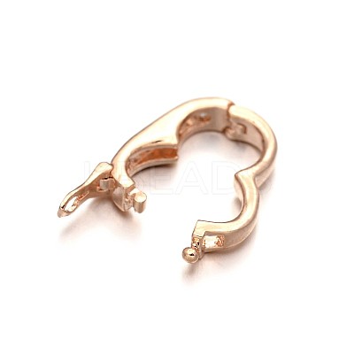 Rack Plating Brass Micro Pave Cubic Zirconia Twister Clasps ZIRC-I012-16RG-RS-1