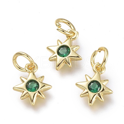 Brass Micro Pave Cubic Zirconia Pendants KK-P188-H-1