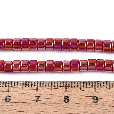 AB Color Plated Opaque Glass Beads Strands GLAA-T026-2x4mm-P03-1